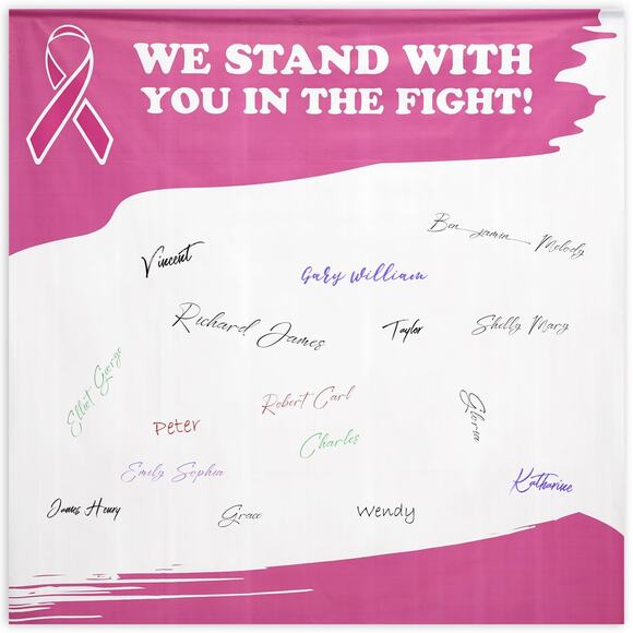New Outus Cancer Awareness Autograph Poster for Students 6x6 ft Cancer Aware - Picture 1 of 1